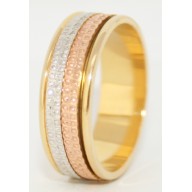 Aliança em Ouro Amarelo e Branco Personalizado.
